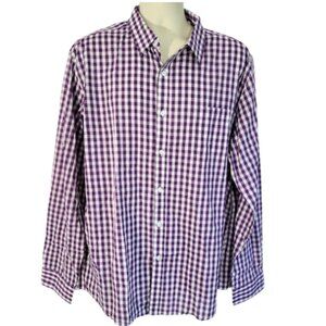 XI PENG Purple & White Checkered Button-Down Shirt - New With Tags Men's 2 XL